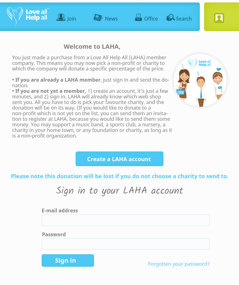 Create LAHA account